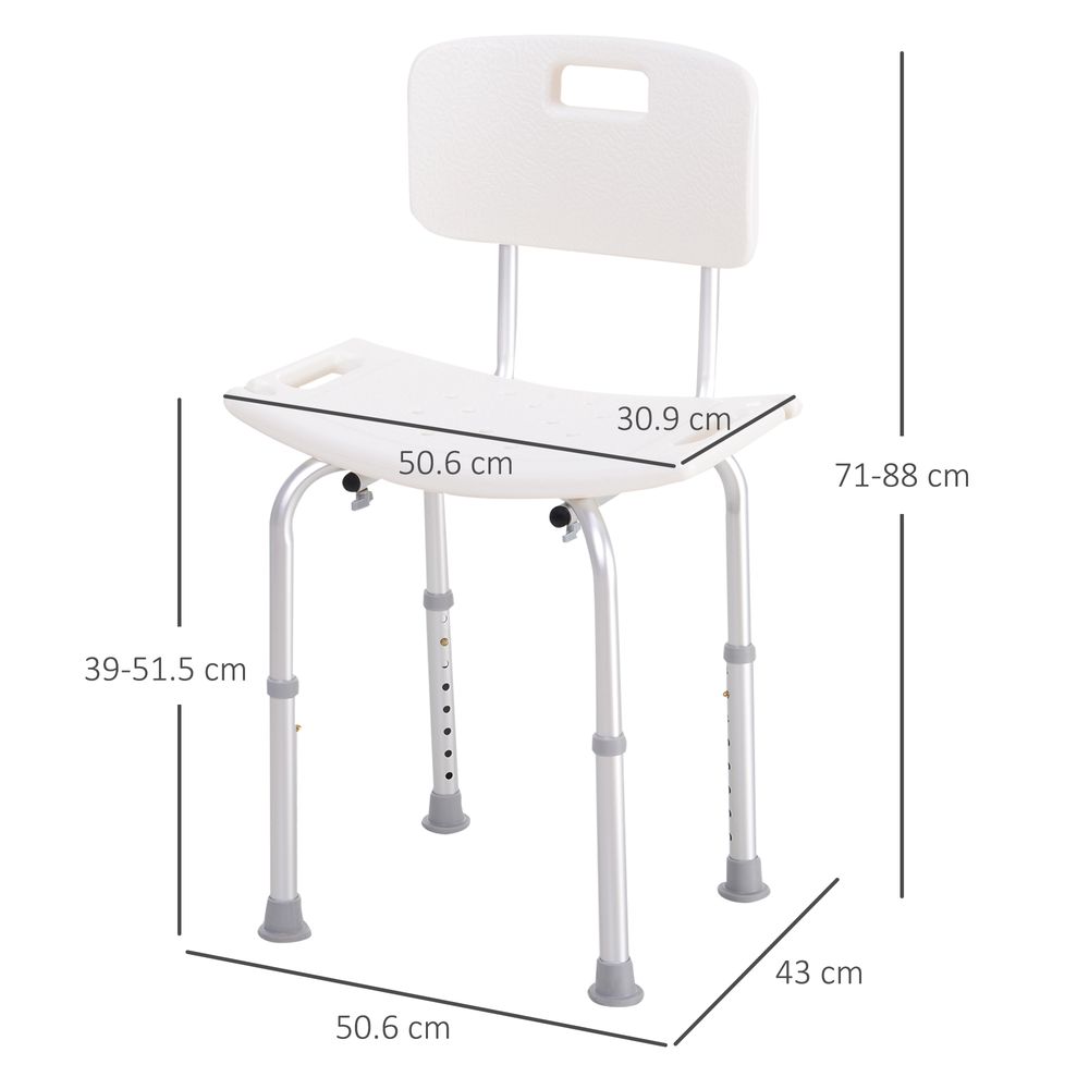 Bath Chair Shower Seat Safety Bathroom Elderly Aids Adjustable HOMCOM