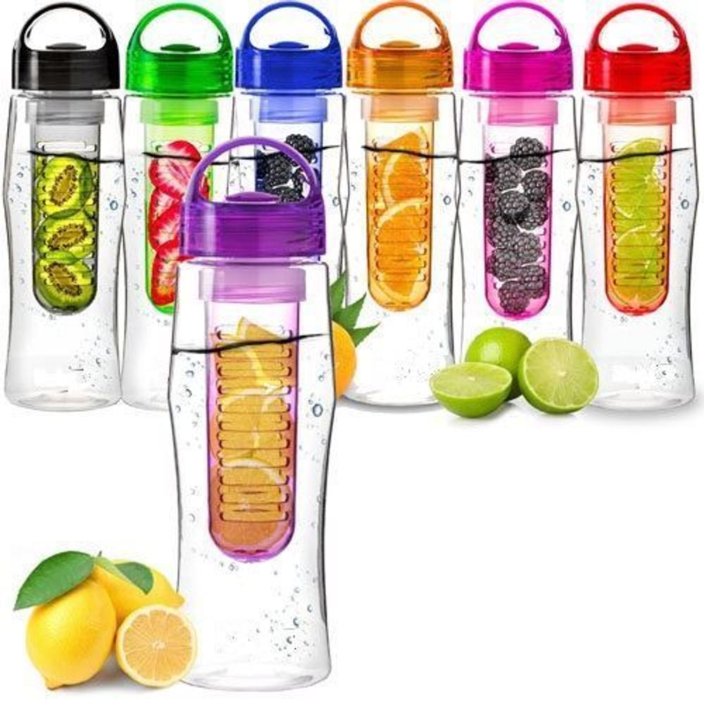 700ml Fruit Fuzer Infusion Infuser Water Bottle Infuser Aqua Hydration - BPA Free