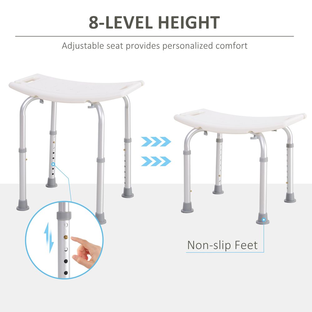 Mobility Shower and Bath Stool Bench with Non-Slip Aluminum Frame HOMCOM