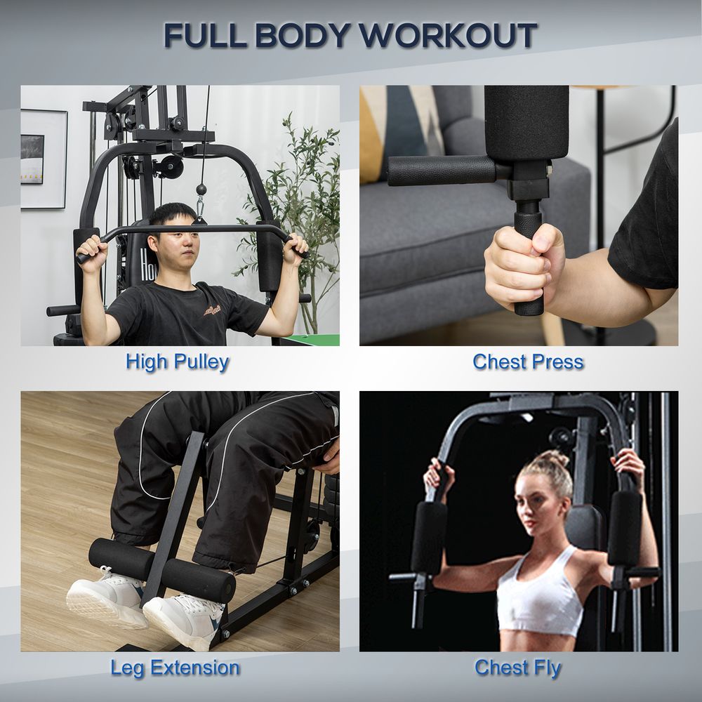 Multifunction Home Gym Machine with 45kg Weights for Full Body Workout HOMCOM