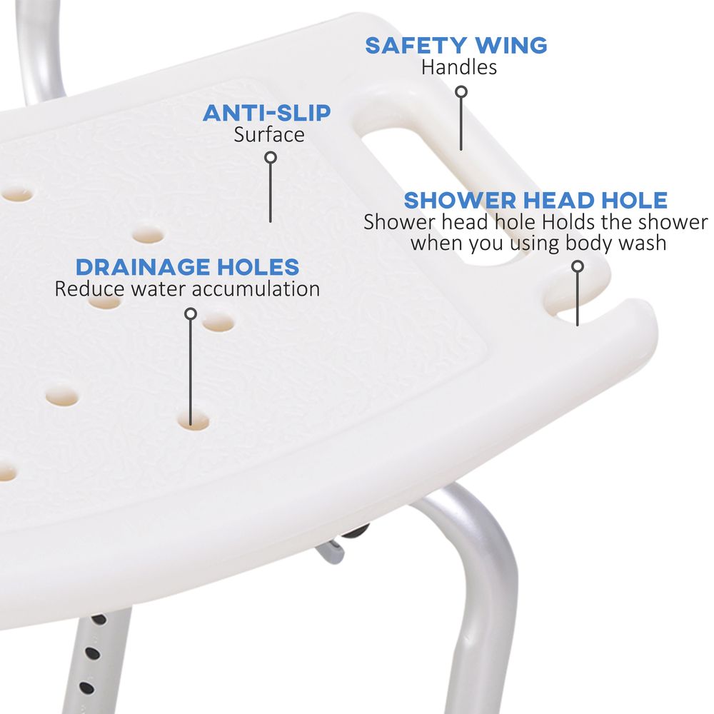 Bath Chair Shower Seat Safety Bathroom Elderly Aids Adjustable HOMCOM
