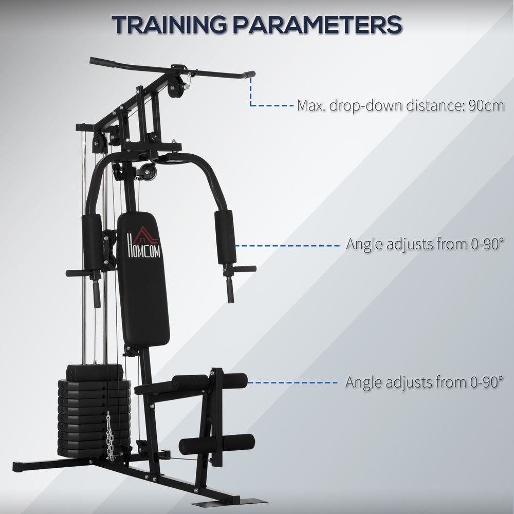 Multifunction Home Gym Machine with 45kg Weights for Full Body Workout HOMCOM