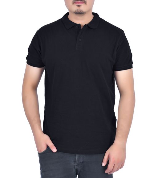 Mens Short Sleeve Polo Black - S