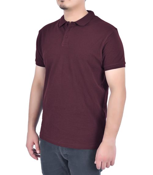 SHORT SLEEVE POLO SHIRT BURGUNDY L