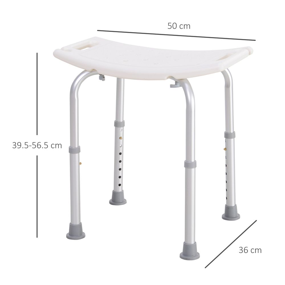 Mobility Shower and Bath Stool Bench with Non-Slip Aluminum Frame HOMCOM