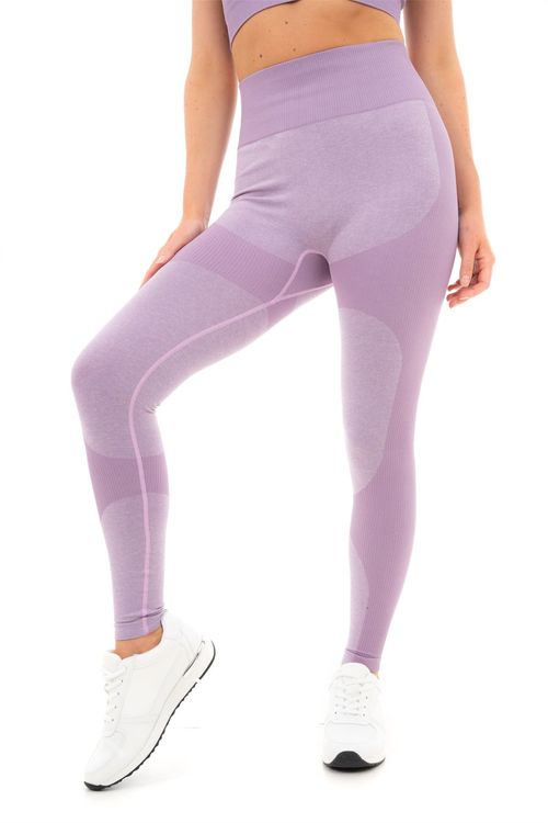 MARL WITH RIB SEAMLESS LEGGINGS PURPLE L