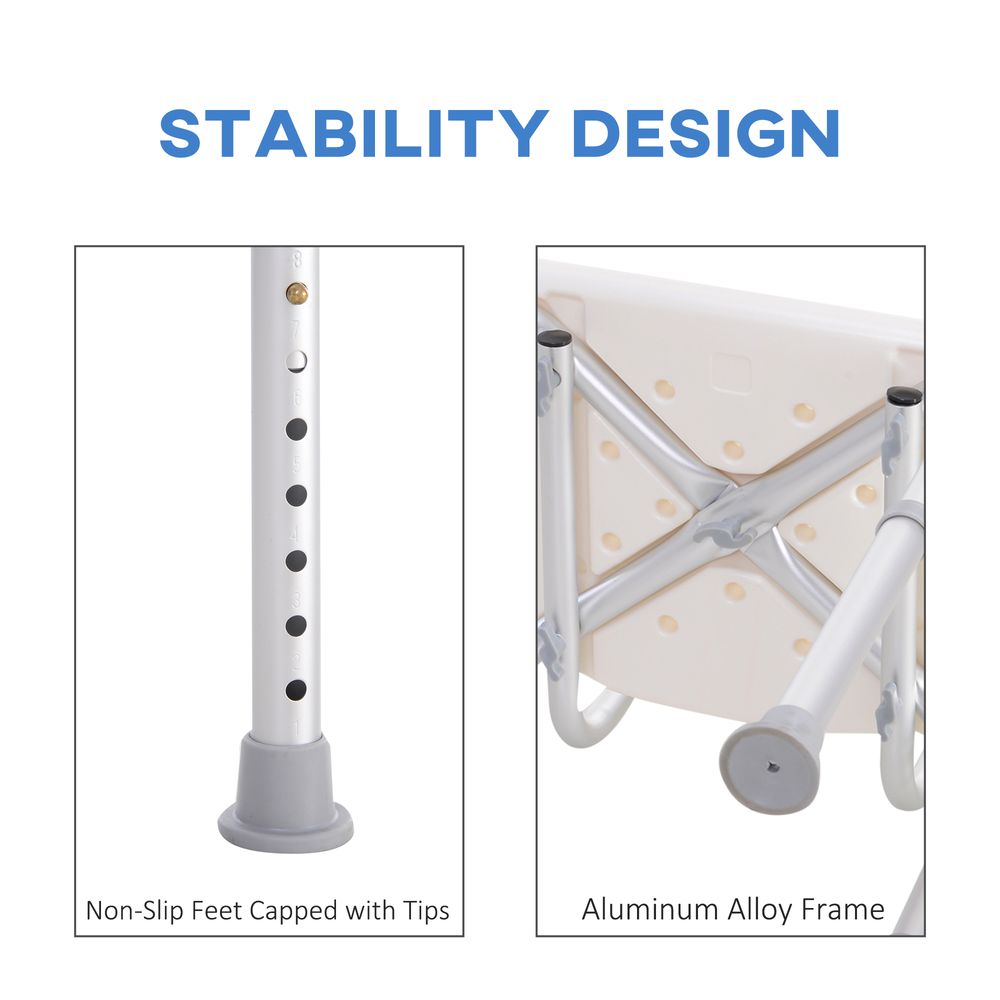 Bath Chair Shower Seat Safety Bathroom Elderly Aids Adjustable HOMCOM