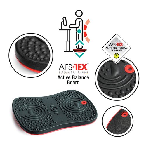AFS-TEX® Active Anti-Microbial Exercise Wobble Balance Board - 35 x 50cm - Black