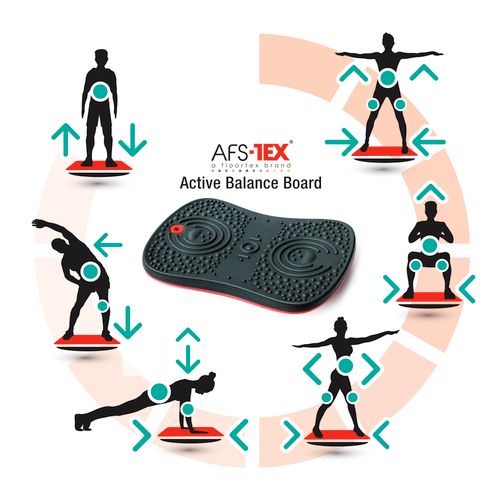 AFS-TEX® Active Anti-Microbial Exercise Wobble Balance Board - 35 x 50cm - Black