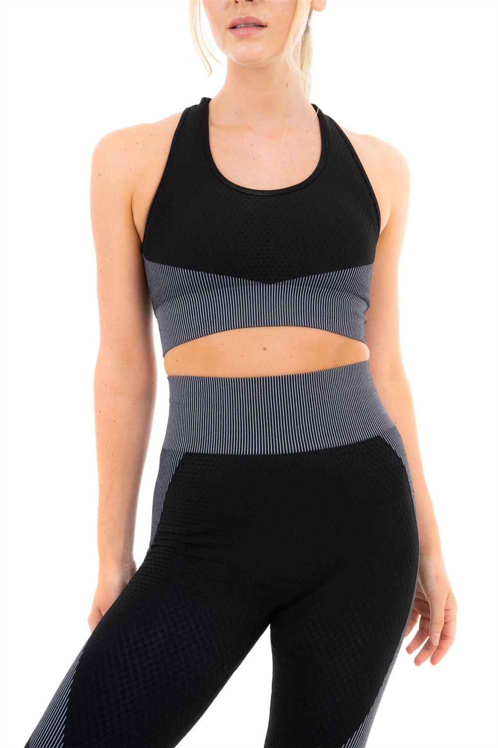 TEXTURED PANELLING WITH STRIPE BRA M