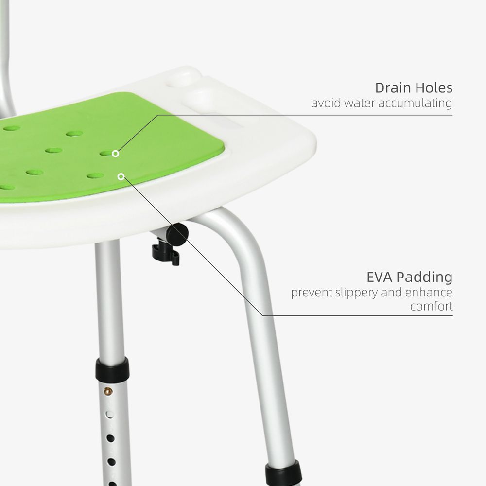 Shower Stool for the Elderly and Disabled, Adjustable Shower Stool HOMCOM
