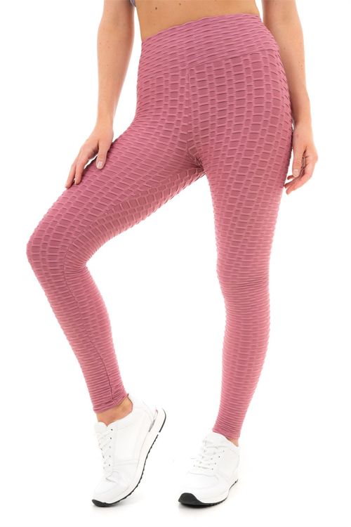 SOLID HONEYCOMB SEAMLESS LEGGINGS S DARK PINK