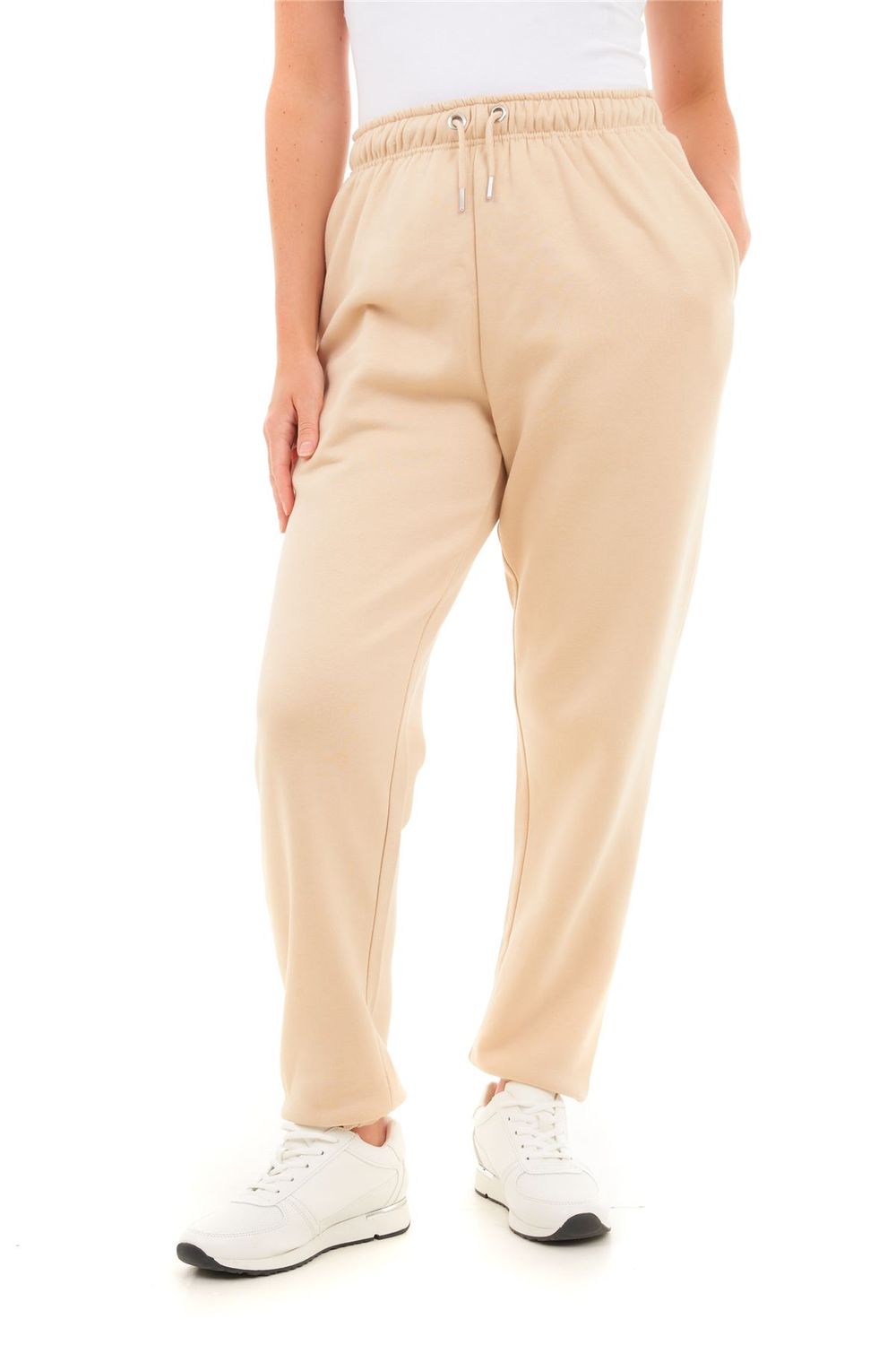 BASIC WOMENS CUFFED HEM JOGGER STONE M