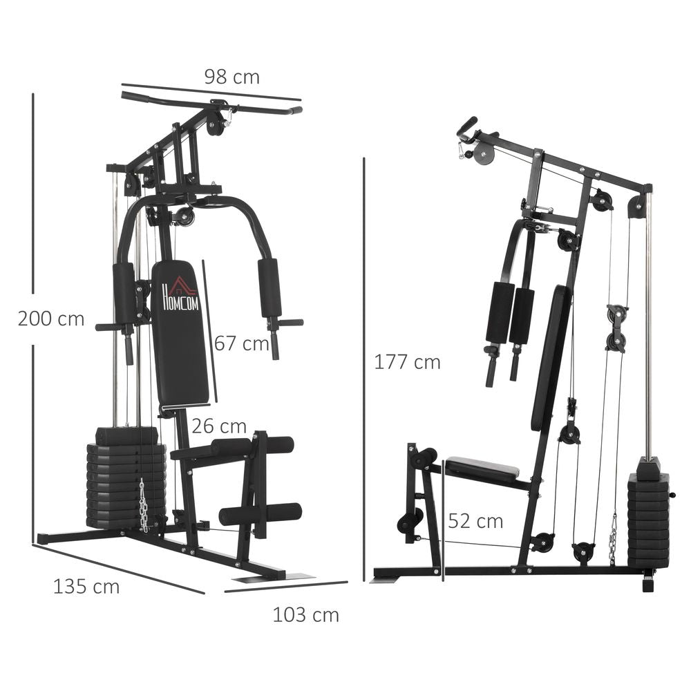 Multifunction Home Gym Machine with 45kg Weights for Full Body Workout HOMCOM