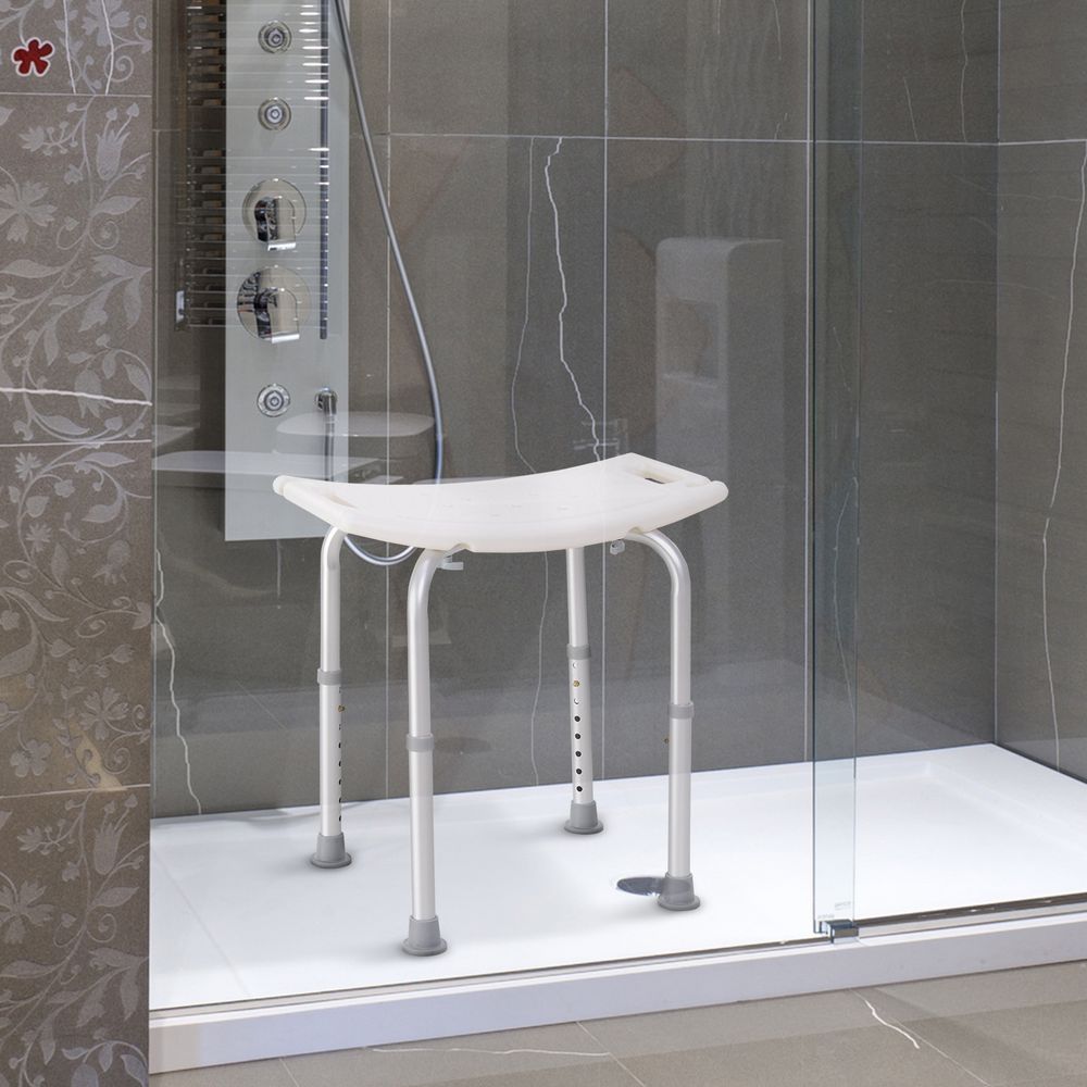 Mobility Shower and Bath Stool Bench with Non-Slip Aluminum Frame HOMCOM