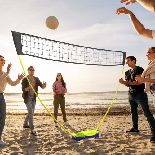 SPORTNOW Portable Badminton Net Set with Volleyball Net, Rackets, Shuttlecocks