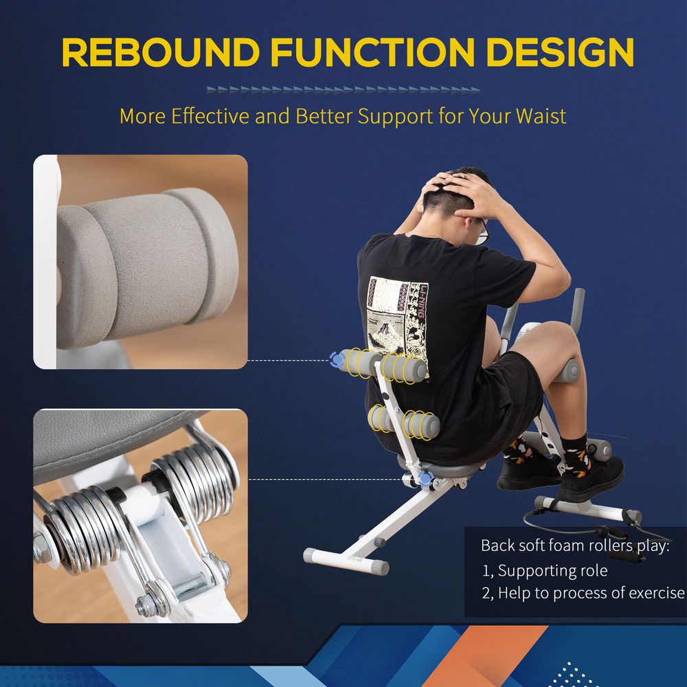 Abdominal Trainer Core Workout Exercise Foldable Adjustable Steel Frame HOMCOM