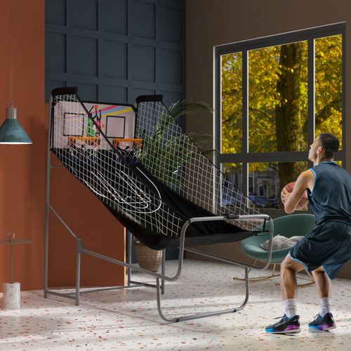 SPORTNOW Basketball Arcade Game with Double Hoops, Electronic Scorer