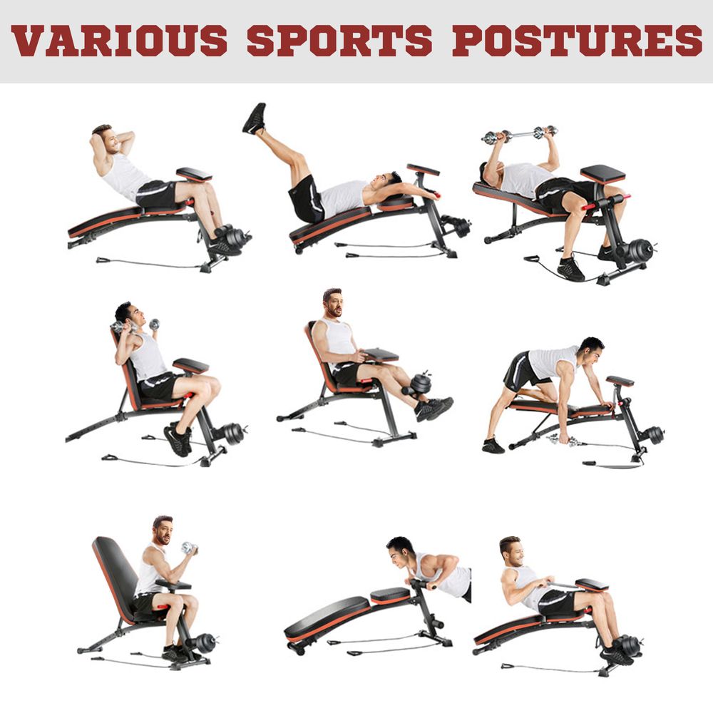 Foldable Weight Training Bench 7 Incline Adjustable Workout