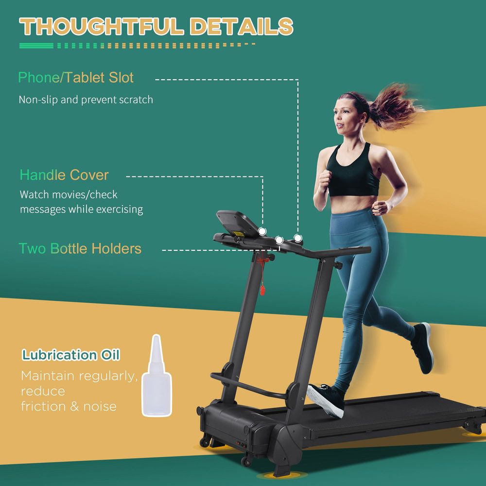 2.5HP Motorise Treadmill Machine MP3 & USB Player w/ 5 Preset Programs HOMCOM