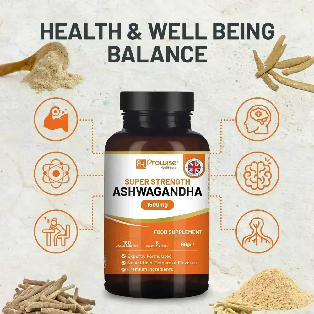 Ashwagandha 1500mg 180 Vegan Tablets | 6 Months’ Supply