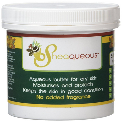 3 Pots of Sheaqueous Aqueous Cream with Shea Butter, Almond Oil, cocoa butter, vitamin E. A natural aqueous cream for very dry skin, for Sensitive Skin, Children, Eczema prone skin , Use in Pregnancy for expanding tummy NO ADDED FRAGRANCE