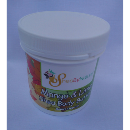 Mango and Lime Shea Butter Body Butter with Organic Unrefined, Fairly Traded Shea Butter and Mango Seed Butter. Intense Hydration for Dry Skin (250g)