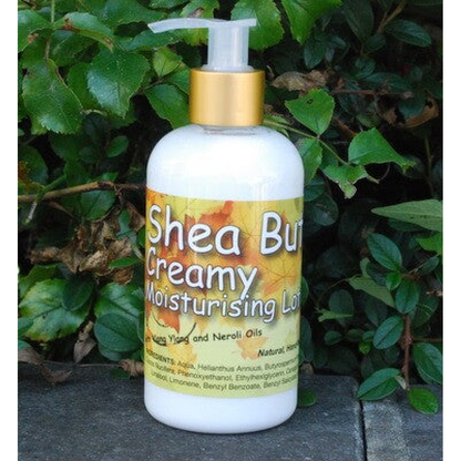 Shea Butter Creamy Lotion for Body (250ml) with Neroli and Ylang Ylang Essential Oils. Great Moisturising Lotion for Stretchmarks and Dry Skin