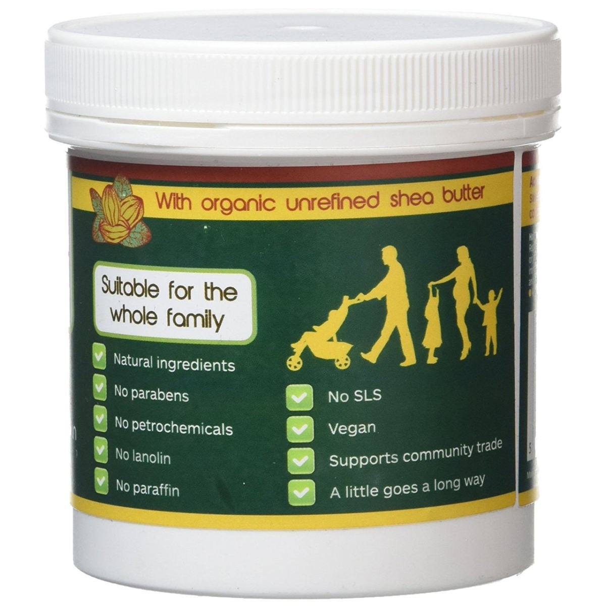 5 Pots of Sheaqueous Aqueous Cream with Organic Shea Butter, Almond Oil, cocoa butter, vitamin E. A natural aqueous cream for very dry skin, for Sensitive Skin, Children, Eczema prone skin , Use in Pregnancy for expanding tummy NO ADDED FRAGRANCE