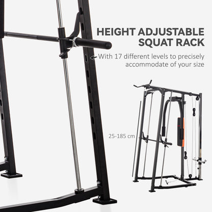 SPORTNOW Multi-Gym Smith Machine Power Cage for Home Gym Weight Lifting