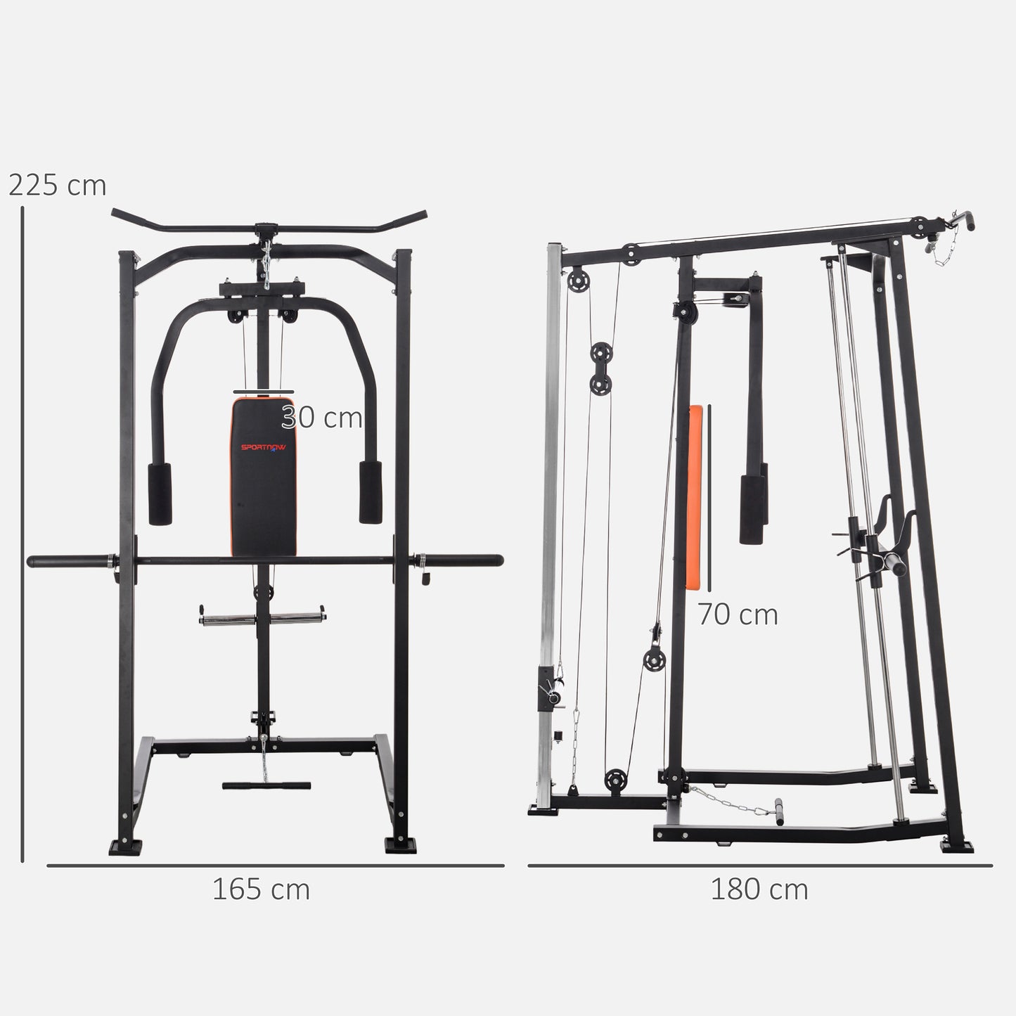 SPORTNOW Multi-Gym Smith Machine Power Cage for Home Gym Weight Lifting