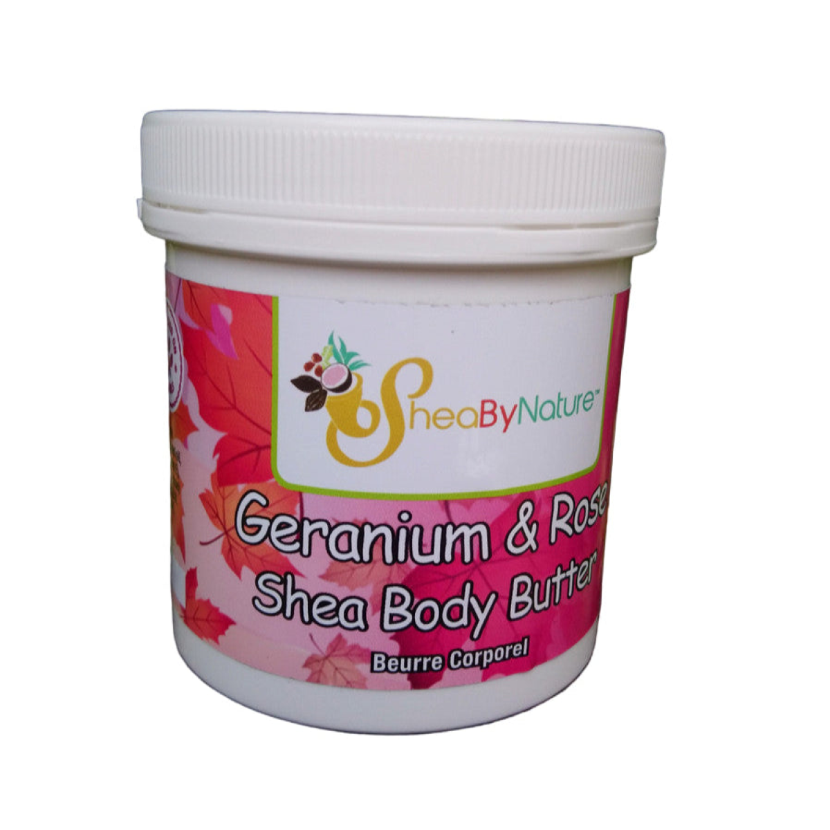 Geranium and Rose Shea body butter with 50% unrefined pure shea butter - 250g pot