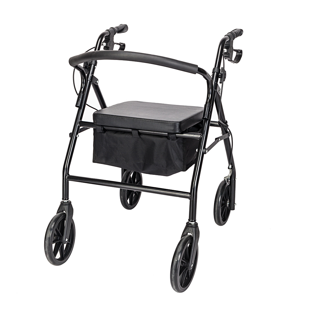 Steel Walker with Wheels Black