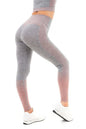 GRADIENT STRIPE SEAMLESS LEGGINGS GREY - XL