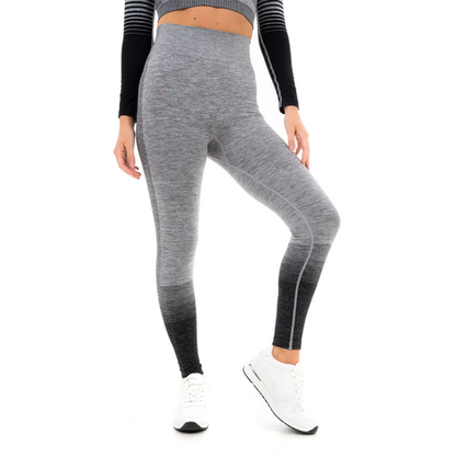 GRADIENT STRIPE SEAMLESS LEGGINGS GREY - L