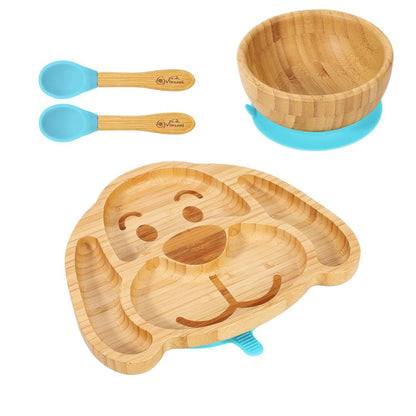 VINSANI BAMBOO DOG PLATE,BOWL & SPOON SET