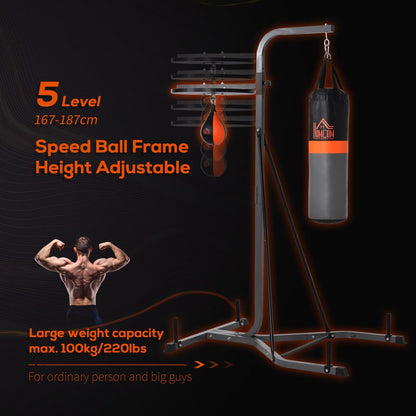 Punchbag & Speedball Boxing Station Frame Freestanding Training Home HOMCOM