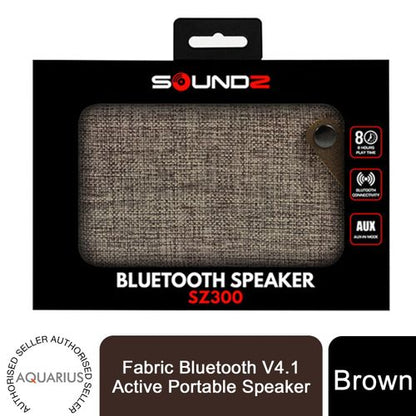Soundz Fabric Bluetooth V4.1 Active Portable Speaker SZ250 & SZ300[SZ300 - Brown]