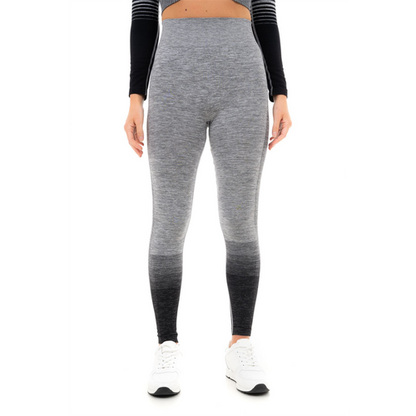 GRADIENT STRIPE SEAMLESS LEGGINGS GREY - L