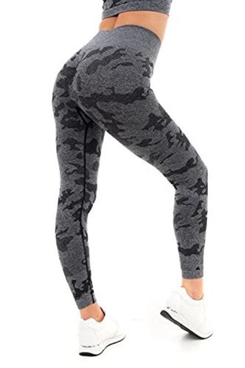 CAMOUFLAGE SEAMLESS LEGGINGS BLACK L