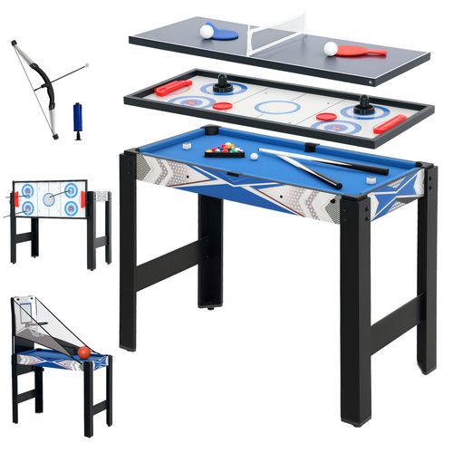 SPORTNOW 5 in 1 Multi Games Table Combo Sports Game Table for Kids, Blue