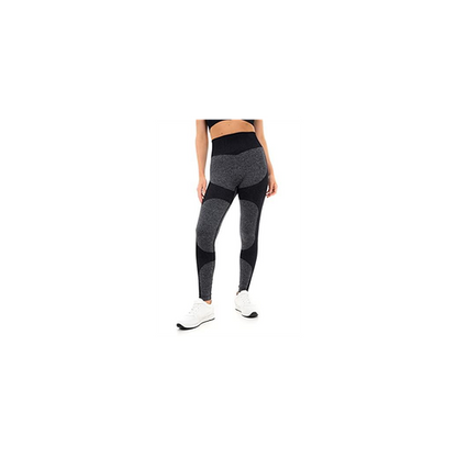 MARL WITH RIB SEAMLESS LEGGINGS BLK M