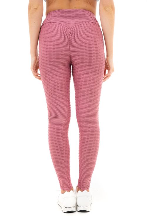 SOLID HONEYCOMB SEAMLESS LEGGINGS  S DARK PINK