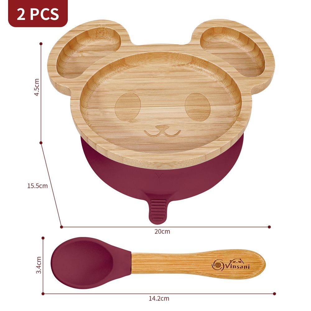 VINSANI MOUSE BAMBOO PLATE & SPOON SET