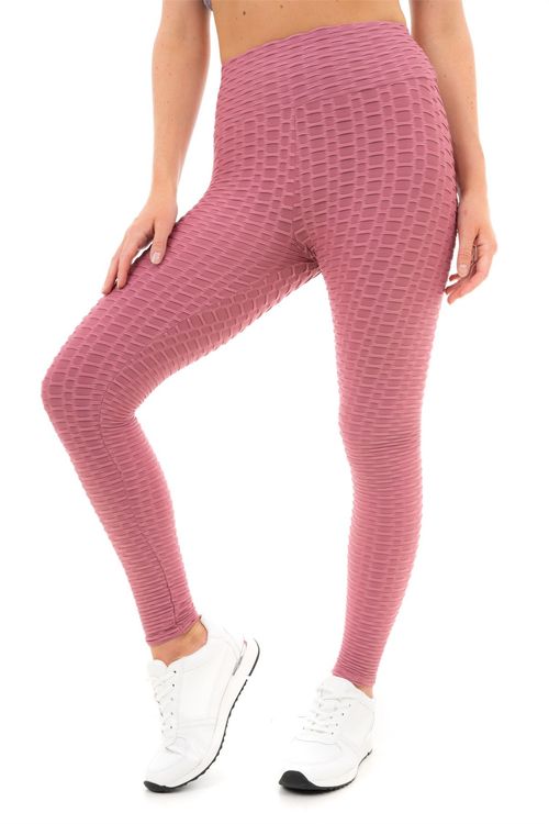 SOLID HONEYCOMB SEAMLESS LEGGINGS M DARK PINK