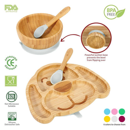 VINSANI BAMBOO DOG PLATE,BOWL & SPOON SET