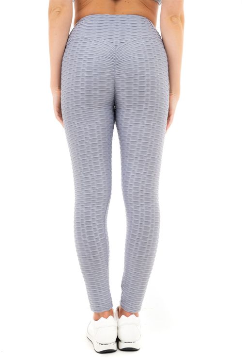 SOLID HONEYCOMB SEAMLESS LEGGINGS SILVER M