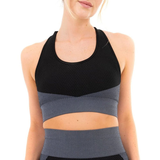 TEXTURED PANELLING WITH STRIPE BRA XL