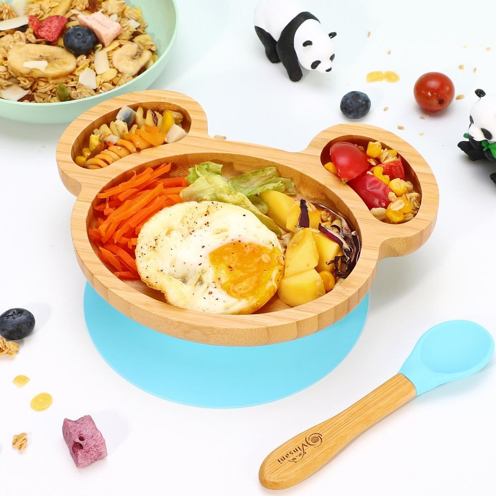 VINSANI MOUSE BAMBOO PLATE & SPOON SET