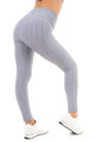 SOLID HONEYCOMB SEAMLESS LEGGINGS SILVER M